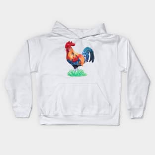 Oil Pastel Rooster Kids Hoodie